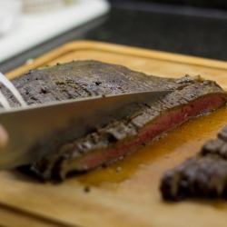 Marinated Flank Steak with Mushrooms - 